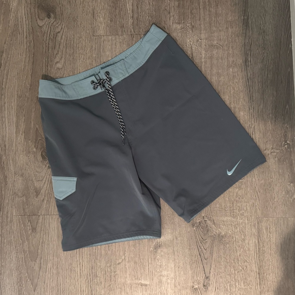 Nike Charcoal and Sky Blue Board Shorts - 30